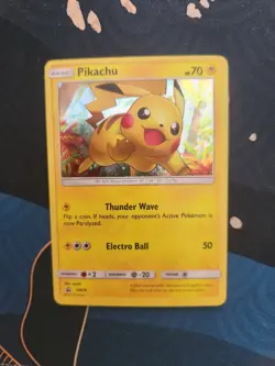 Pikachu SM76 Sun & Moon Black Star Promo Holo Pokemon Trading Card Game - Image 1