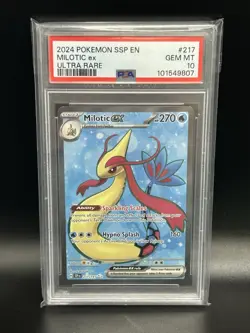 2024 Pokemon Surging Sparks MILOTIC EX #217 Ultra Rare PSA 10 Card GEM MINT - Image 1