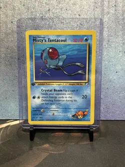 Mistys Tentacool 57/132 Pokemon Gym Heroes 1st Edition Uncommon Card WOTC MP-HP - Image 1