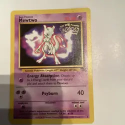 Mewtwo #3 Pokemon The First Movie WOTC Black Star Promo Vintage Card NEAR MINT - Image 3