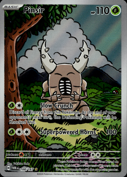 Pokemon TCG Pinsir Illustration Rare Card 168/167 Twilight Masquerade NM - Image 1