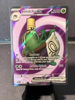 Pokemon TCG Sinistcha EX 189/167 SV06: Twilight Masquerade Ultra Rare NM/M Card - Image 1