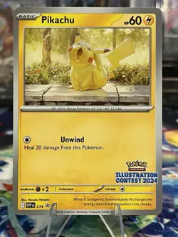Pokemon TCG Pikachu SVP 214 Illustration Contest 2024 NM - Image 1
