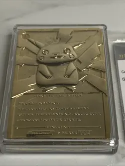 Pokemon Pikachu 23k Gold Plated Trading Card 1999 Nintendo #25 with Certificate - Image 5