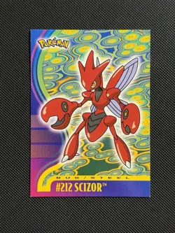 Pokemon Card Vintage 2001 Glossy Rare Topps Johto League Champions Scizor #212 - Image 1