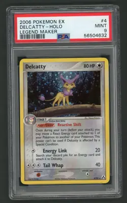 Delcatty 4/92 EX Legend Maker Holo Rare Vintage Pokemon Card PSA 9 MINT SWIRL! - Image 1