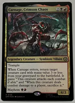 MTG Marvel’s Spider-Man Carnage Legendary Creature RARE FOIL #0125 - Image 1