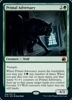 1x Primal Adversary NM Eng MTG - Midnight Hunt - Image 1