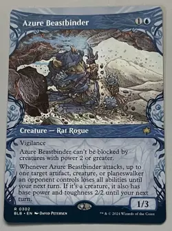 MTG Bloomburrow Azure Beastbinder Creature - Rat Rogue RARE REGULAR #0302 - Image 1