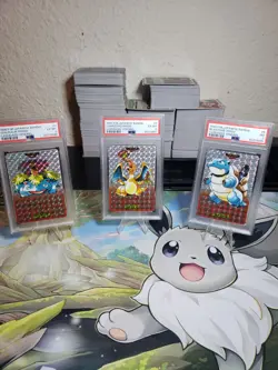 1996 Pokemon Carddass Vending Prizm Charizard, Venusaur, Blastoise RED EDITION - Image 1