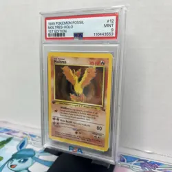 1999 POKEMON FOSSIL 1ST ED #12 MOLTRES-HOLO PSA 9 - Image 3
