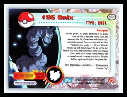 💥 Onix 1999 Topps Pokemon TV Non Holo Animation Series Blue Logo # 95 - Image 2