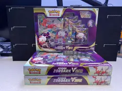 LOT OF 3 - Pokemon TCG Hisuian Zoroark VSTAR Premium Collection Box Sealed - Image 1