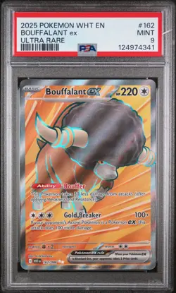 2025 POKEMON WHT EN-WHITE FLARE ULTRA RARE #162 BOUFFALANT EX PSA 9 - Image 1