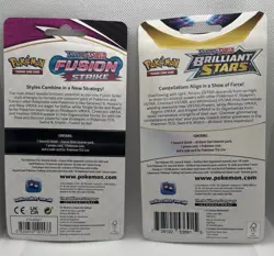 Pokemon Sword & Shield Era Blister Pack Lot Fusion Strike Brilliant Stars - Image 2