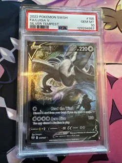 Pokemon Silver Tempest Lugia V Full Alt Art #186 PSA 10 GEM MT - Image 1