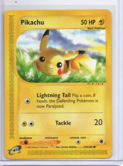 Pokemon Expedition Pikachu #124/165 Common Vintage E-Reader - Image 1