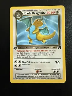 Dark Dragonite 22/82 Team Rocket-1st Edition NON HOLO! Pokemon TCG - Image 1