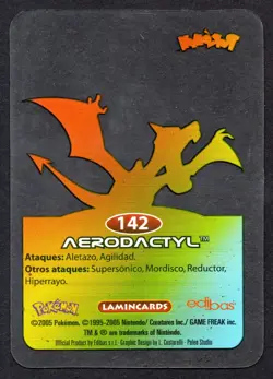 AERODACTYL #142 LAMINCARD COLECCION POKEMON LAMINCARDS 2005 EDIBAS (USADA) - Image 2