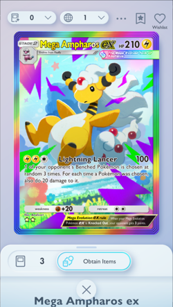 Mega-Ampharos Special Art Rare, Pokemon TCG Pocket, English language, Mega-Risin - Image 1
