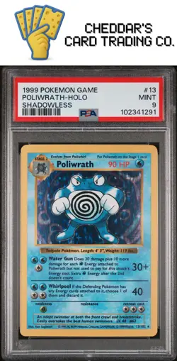 1999 Pokemon Base (Shadowless) Poliwrath-Holo #13 PSA 9 (New Cert!) - Image 1