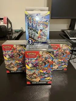 Pokemon TCG 3X Mega Evolutions Booster Bundles And 3 Pack Box Of Stellar Crown - Image 1