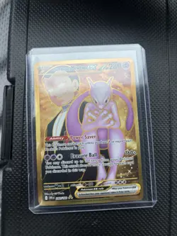 Pokemon TCG team Rockets Mewtwo Ex 240/182 Gold Secret Rare - Image 1