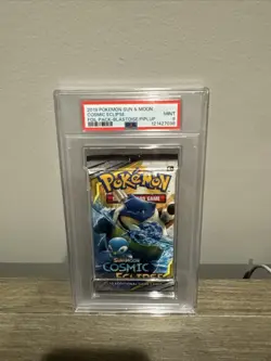 2019 Pokemon Sun & Moon Cosmic Eclipse Pack Blastoise/Piplip Art PSA 9 - Image 1