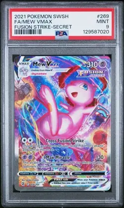 2021 POKEMON SWORD & SHIELD FUSION STRIKE SECRET #269 FULL ART/MEW VMAX PSA 9 - Image 1