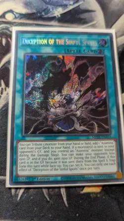 Yugioh 1X NM Deception of the Sinful Spoils - MP25-EN113 - Prismatic Secret Rare - Image 1