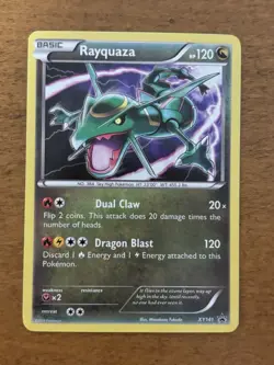 Rayquaza Pokemon Card XY141 Black Star Promo Holo Foil Lightly Played LP - Image 1