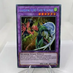 Yugioh Elemental HERO Flame Wingman SGX1-ENA21 1. Edition Secret Rare Near Mint - Image 1