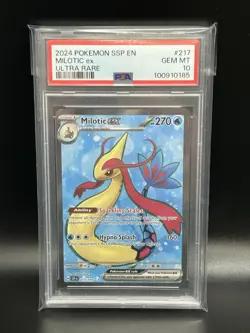 2024 Pokemon Surging Sparks MILOTIC EX #217 Ultra Rare PSA 10 Card GEM MINT - Image 1