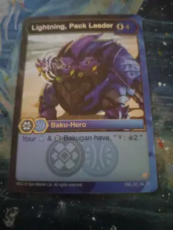 Bakugan fusion force TCG pro card ENG_92_AR_FF 1x Lightning, pack leader - Image 1