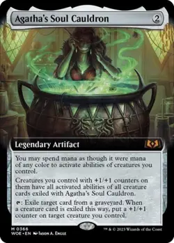 Agatha's Soul Cauldron (Extended Art) - Light Play MTG Wilds of Eldraine - Image 1