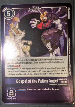 Digimon TCG - Gospel of the Fallen Angel BT18-100 U - Limited Card Pack - M/NM - Image 1