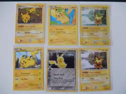 Pokemon Pikachu LOT of 6 Common Cards LP Vintage Various Sets - Image 1