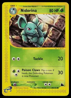Pokemon Card - Nidorina Skyridge 83/144 Common Non Holo - Image 1