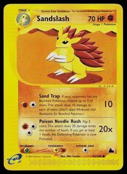 Pokemon Card - Sandslash Skyridge 93/144 Common Non Holo - Image 1