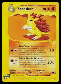 Pokemon Card - Sandslash Skyridge 93/144 Common Non Holo - Image 1