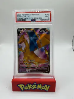 2020 pokemon Card Charizard V Champions Path ETB Promo SWSH050 PSA 9 Mint - Image 1