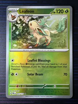 Pokemon TCG Leafeon Master Ball Prismatic Evolutions Card 005/131 Mint Condition - Image 1