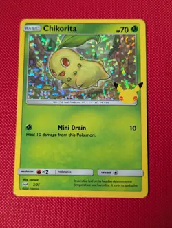 Chikorita 25th Anniversary McDonald's Promo 2/25 Pokemon Card EX/NM- - Image 1