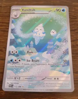 Vanillish 112/086 Illustration Rare Pokemon Card from White Flare Set Near Mint - Image 1