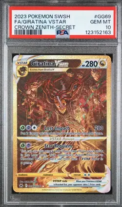 PSA 10 Giratina Vstar GG69/GG70 Crown Zenith Holo Pokemon Card - Image 1