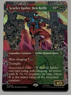 MTG Marvel’s Spider-Man Scarlet Spider Legendary Creature RARE FOIL #0214 - Image 1