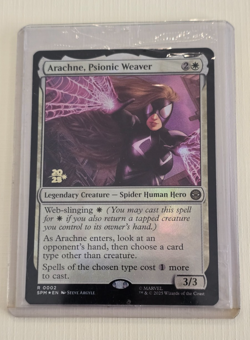 Prerelease Arachne, Psionic Weaver Marvel's Spider-Man Foil Promo Factory sealed - Image 1