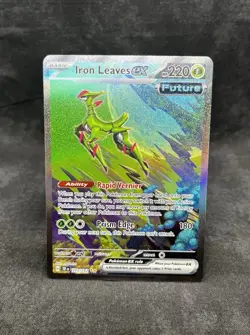 Pokemon Iron Leaves ex Holo Illustration Rare Card #203/162 SIR - Image 1
