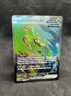 Pokemon Iron Leaves ex Holo Illustration Rare Card #203/162 SIR - Image 3