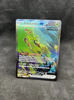 Pokemon Iron Leaves ex Holo Illustration Rare Card #203/162 SIR - Image 5